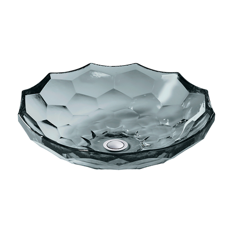 Briolette Faceted Glass Vessel Basin