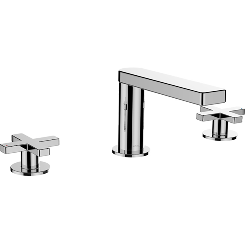 Composed Hob Basin Set-Cross Handles Polished Chrome