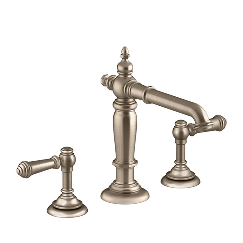 Artifacts Basin Set with Lever Handles-Brushed Bronze