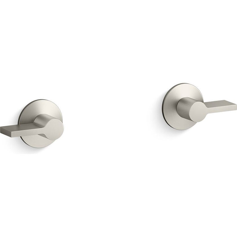 Components Wall Mount Dual Handles Lever Trim-Brushed Nickel