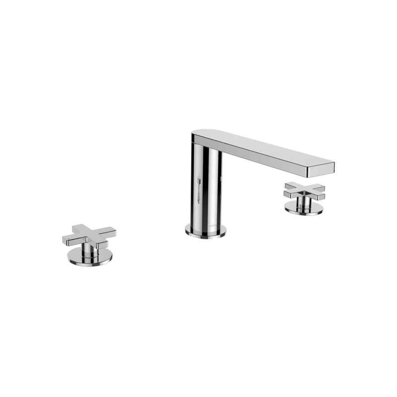 Composed 3TH Bath Set-Cross Handle Polished Chrome