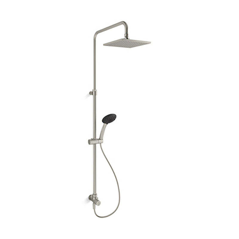 Rain Duet Renew Shower Column – Square Head – Brushed Nickel