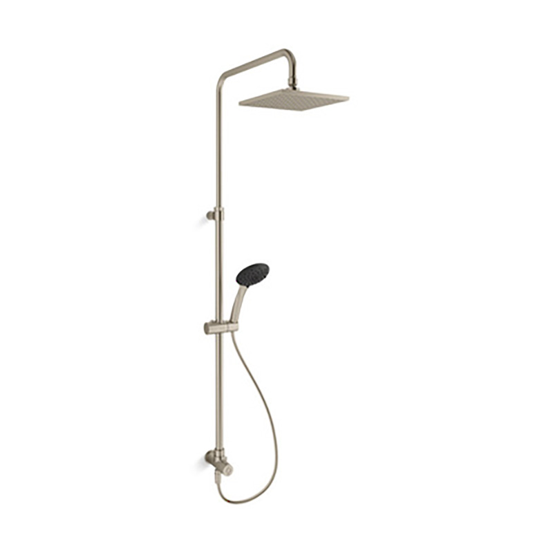 Rain Duet Renew Shower Column – Square Head – Brushed Bronze